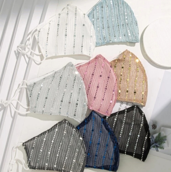 COPY - Metallic Embroidered Face Mask - Picture 2 of 6